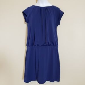 Susana Monaco Cap Sleeve Pleated Blue Size Small Mini Dress